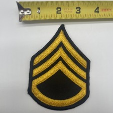 U.S. Military Army Staff Sergeant Chevron Rank Patch Yellow Black X1 Insignia picture