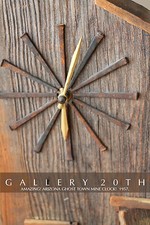 WILD WEST ARIZONA MID CENTURY GOLD MINE CLOCK 50'S 60'S WOOD COWBOY MODERN VTG picture