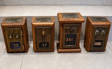 Antique U.S. Post Office Mailbox Doors Set of 4 – Vintage Postal Collectibles picture