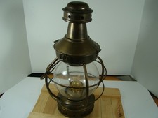 antique large round onion glass lantern lamp original Vintage 17 x 9 inches picture