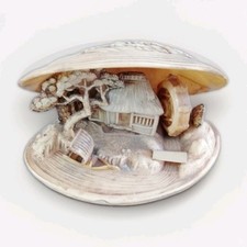 Vintage Carved Seashell Diorama picture