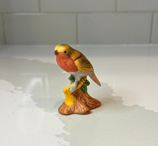 Vintage Western Tanager Bird Figurine Porcelain Bisque Hand Painted Taiwan 2.75” picture