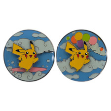 Pokémon Flying & Surfing Pikachu Collector Pin Celebrations 25th Anniversary picture