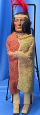 Vtg Skookum Native American Indian Male Man Doll Wool Blanket and Beads 11.5