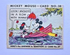 1935 Mickey Mouse Gum Card R89 TYPE 2 - #38 - RARE - Row With Minnie picture