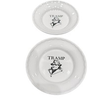 Vintage Mason’s TRAMP London Nightclub Dishes Pair White Ceramic Made in England picture