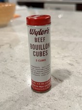 Vintage 1956 Wyler's Beef Bouillon Cubes Tin – Mid-Century Miniature Grocery picture