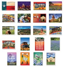TEXAS postcard set of 20 postcards. TX post card variety pack containing 20 d... picture