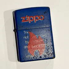 Vintage Zippo Y2K Millennium January 1 2000 Blue Lighter Computer Theme USA picture