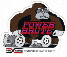 Borg Warner Power Brute Racing Decal Sticker Vintage picture