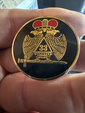 2pcs Masonic Scottish Rite 33rd Degree  Lapel Hat Pin Buying Two  picture