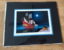Disney Parks Larry Dotson Pirates Of The Caribbean Print 8” x 10” Matted picture