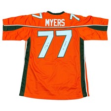 Chris Myers Autographed Miami (Orange #77) Custom Stitched Jersey - JSA picture