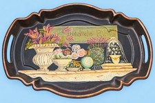 Vintage Tam San Designs Fleurs de Paris Hand Painted Floral Tray French Country picture