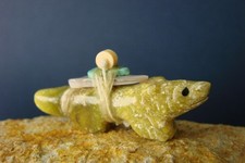 Rare 1970's Vintage Native Zuni Fetish Wolf Carving By Bernard Homer Jr. (d) picture