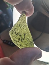 Authentic Raw Moldavite Specimen (63.65 ct / 12.73g) Genuine see thru green AAA picture