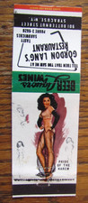PIN-UP GIRLIE MATCHBOOK COVER: GORDON LANG'S RESTAURANT SYRACUSE, NEW YORK -M17 picture