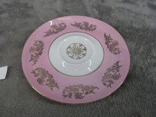 Royal Halsey Very Fine Saucer Plate Pink Gold Trim Floral 5.5