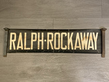 NYC BUS TROLLEY ROLL SIGN BROOKLYN RALPH AVENUE ROCKAWAY URBAN COLLECTIBLE ART picture