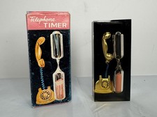 VTG 1970s Telephone Timer Hourglass Texas Research Safety Promo w/ Box picture
