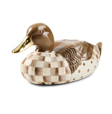 MacKenzie-Childs Mocha Check Mallard Duck Figurine picture