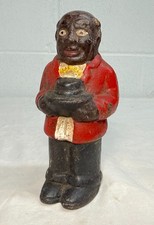 antique original early 1900's Uncle Moses cast iron coin still bank Americana  picture