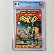 TOMB OF DRACULA 1 CGC 8.5 1972 1ST DRACULA 1972 NEAL ADAMS Bronze Age Key Horror picture
