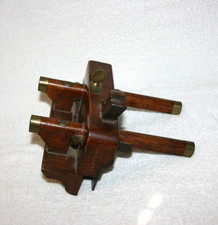 ANTIQUE REED BEECHWOOD AND BRASS WEDGE PICK PLOW PLANE picture