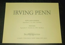 Irving PENN New and Unseen Process  art exhibition invitation 1999 NYC picture
