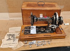 Frister Rossmann Hand crank Sewing machine with Instruction manual. picture
