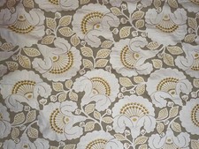 COWTAN & TOUT Embroidered Garden linen cotton natural white yellow remnants new picture
