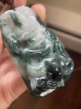 純天然翡翠A貨 老坑冰飄花綠厚裝大龍牌 Genuine Grade A Burma Jade Jadeite picture