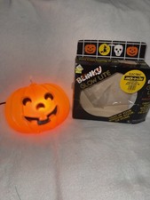 Vintage Blinky Glow Lite Giant Electric Pumpkin Halloween Window Light Boxed USA picture