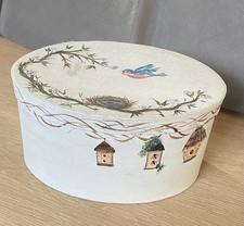 VTG Papier-mâché Hand Painted Bandbox With Folk Art Details picture