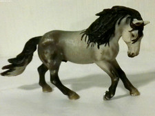 Schleich Germany  2005 Andalusian Stallion  Gray and Black Horse  Retired picture