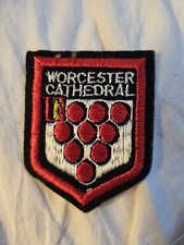 Worcester Cathedral Patch 70s Sew On Embroidered Vtg Travel Rare England picture