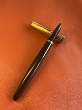 Vintage Parker 51 Fountain Pen Burgundy 1/8 14K Gold Filled Cap USA Untested picture