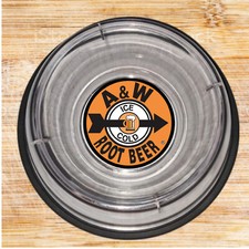 Retro A&W Root Beer Snack Cereal Change Dish or Pet Bowl NEW. Clear holds 14oz. picture