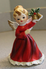 Vintage Napcoware MCM Christmas Angel with Bells 3.75 inches tall. picture