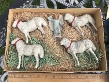 RARE Marolin Paper Figures Nazarene Style In Box Sheep & Angels Handmade  German picture