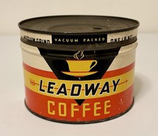 1930’s Leadway Coffee Can Tin - Chicago Area Vintage Advertising Americana picture