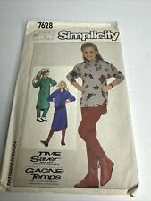 Simplicity Sewing Pattern Girls Pants Loose Fit Dress Shirt 7628 Size 10-14  picture