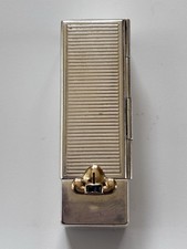 Vintage Art Deco Sterling Lipstick Case Pop Up Mirror Vermeil Fleur de Lis 6g picture