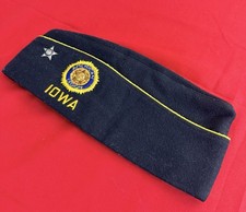 Vtg 1934 American Legion Iowa Post 528 Cap Hat SACO Size 7 1/8 Pin picture