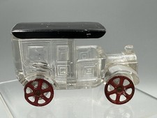 1910s WEST BROS Co AUTOMOBILE Car LIMOUSINE Glass CANDY CONTAINER Antique A&E 43 picture