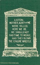 Grave Postcard Antique1907 'Listen; Mother, Aunt & Me Were Killed' Train Death?N picture