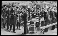 ANTIQUE Magic Lantern Slide CHRISTMAS DAY IN THE NAVY C1910 ILLUSTRATION picture