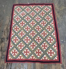 Antique Late 1800s Gorgeous Cross Double T Quilt 74