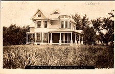 RPPC Postcard - J A Crook's House Residence - Falls City NE Nebraska (B7) picture