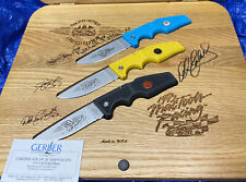 MAC TOOLS LIMITED EDITION 1992 3 GERBER KNIFE SET SIGNED BY PETTY & EARNHARDT picture